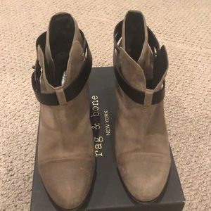rag & bone  gray suede harrow booties